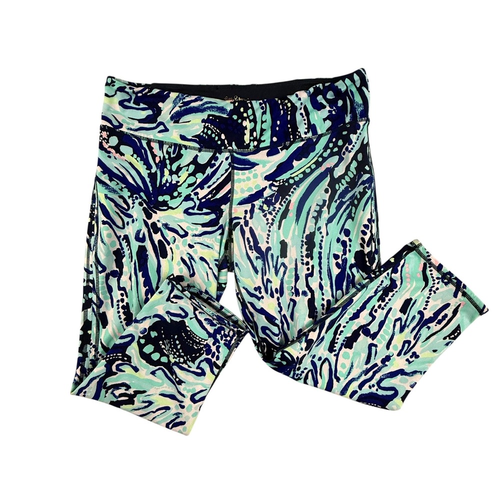 Lilly Pulitzer Seafoam & Navy Printed Leggings